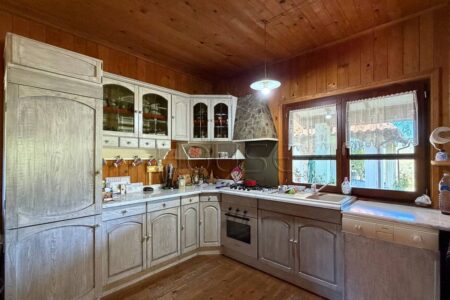 Casa singola in legno con giardino